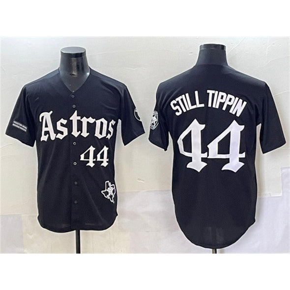 Houston Astros #44 Still Tippin Black MIKSHPS Gothic 'Houston Born Barrio Raised' Limited Stitched Jersey