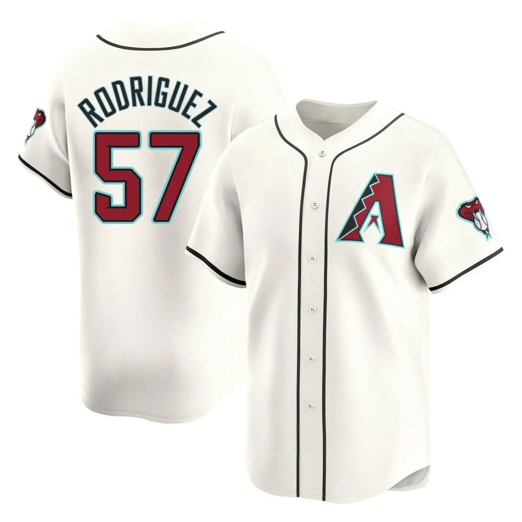 Arizona Diamondbacks #57 Eduardo Rodriguez Player Cream MIKSHPS Limited Home Game Stitched Jerseys
