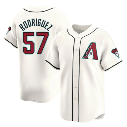 Arizona Diamondbacks #57 Eduardo Rodriguez Player Cream MIKSHPS Limited Home Game Stitched Jerseys