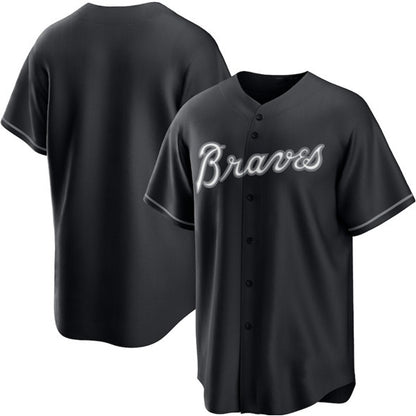 Atlanta Braves Blank Black MIKSHPS Lights Out Limited Stitched Jersey