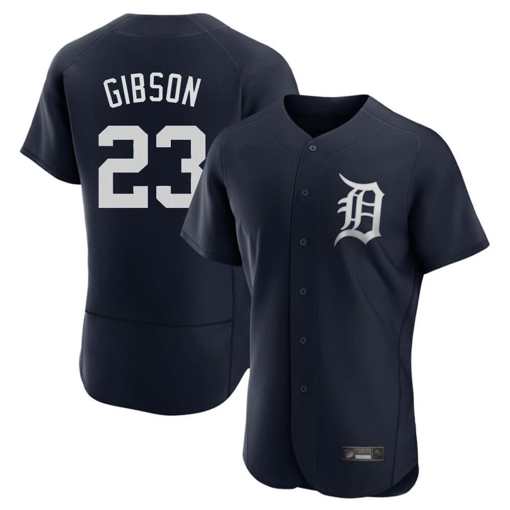 Detroit Tigers #23 Kirk Gibson Player Navy MIKSHPS Limited Elite Home Stitched Jerseys