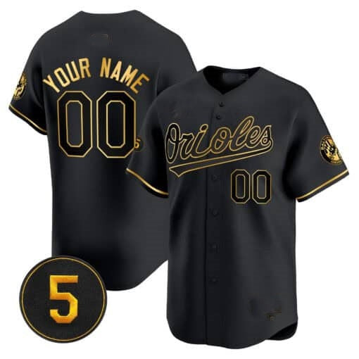 Custom Baltimore Orioles Robinson Patch Vapor Premier Limited Jersey ¨C Black MIKSHPS