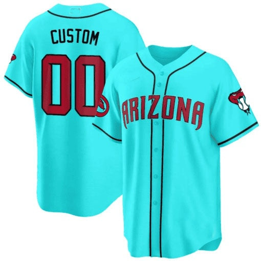 Custom Arizona Diamondbacks 2024 Cool Base Jersey V2 ¨C Teal 2 MIKSHPS