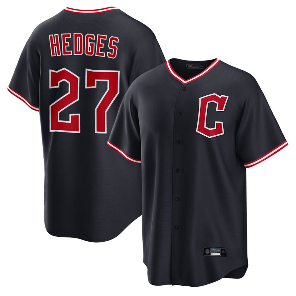 Cleveland Guardians #27 Austin Hedges Player Navy MIKSHPS Game Home Stitched Jerseys