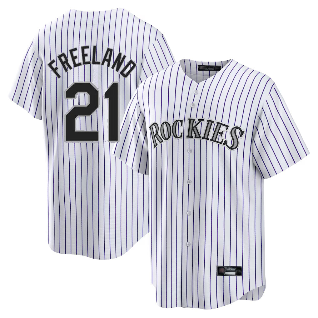 Colorado Rockies #21 Kyle Freeland Player White MIKSHPS Game Home Stitched Jerseys