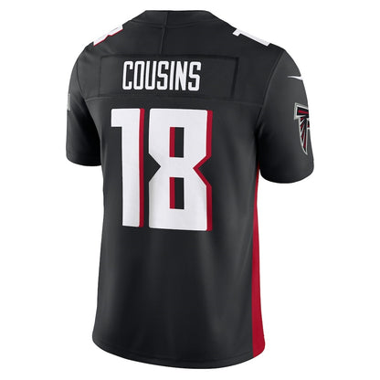 A.Falcons #18 Kirk Cousins Black MIKSHPS Vapor F.U.S.E. Limited Jersey