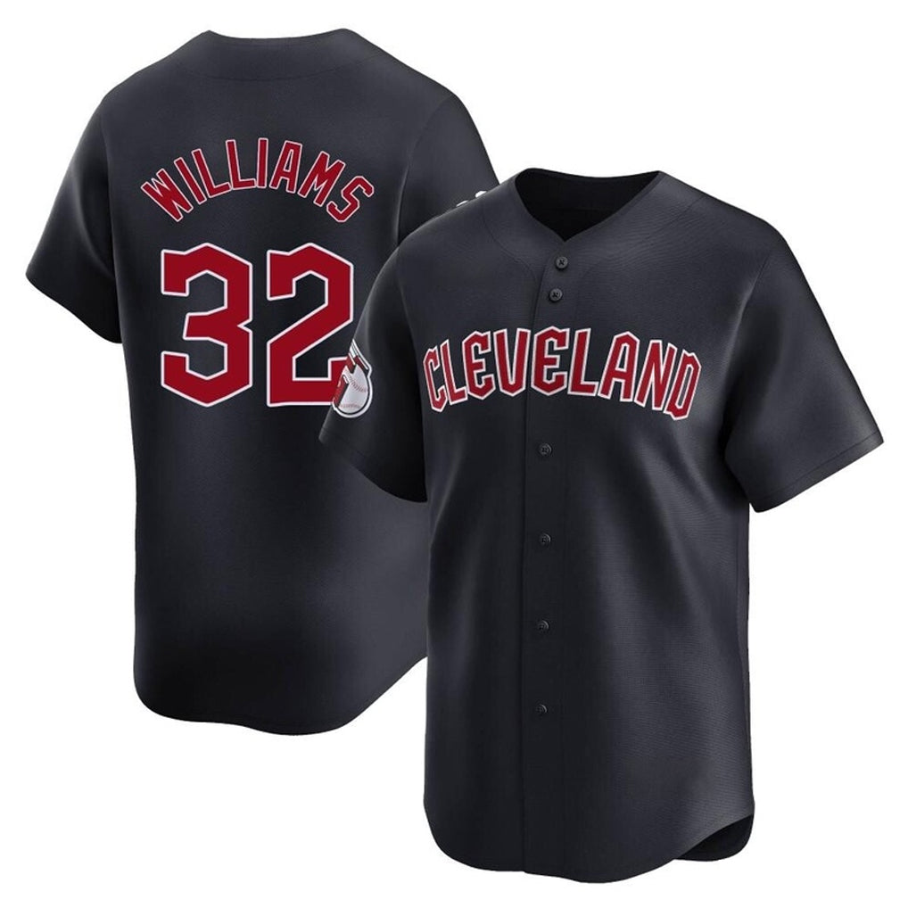 Cleveland Guardians #32 Gavin Williams Player Navy MIKSHPS Limited Home Game Stitched Jerseys