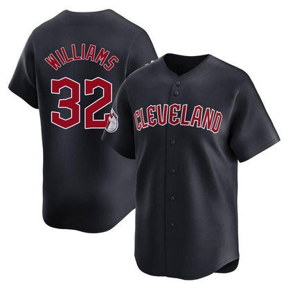 Cleveland Guardians #32 Gavin Williams Player Navy MIKSHPS Limited Home Game Stitched Jerseys