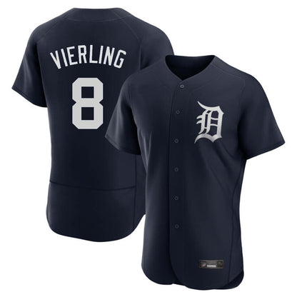 Detroit Tigers #8 Matt Vierling Player Navy MIKSHPS Limited Elite Home Stitched Jerseys