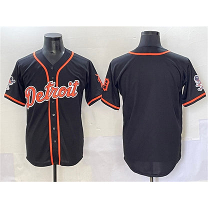 Detroit Tigers Blank Black MIKSHPS With Patch Cool Base Stitched Jersey