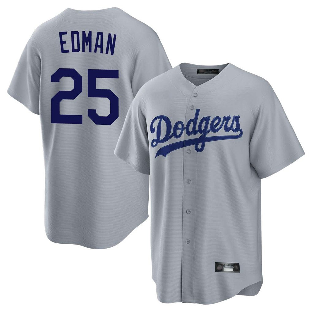 Los Angeles Dodgers #25 Tommy Edman Player Gray MIKSHPS Game Stitched Jerseys