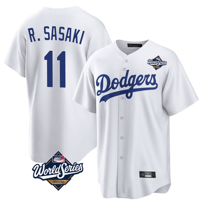 Los Angeles Dodgers #11 Roki Sasaki Player White MIKSHPS World Series Game Home Stitched Jerseys