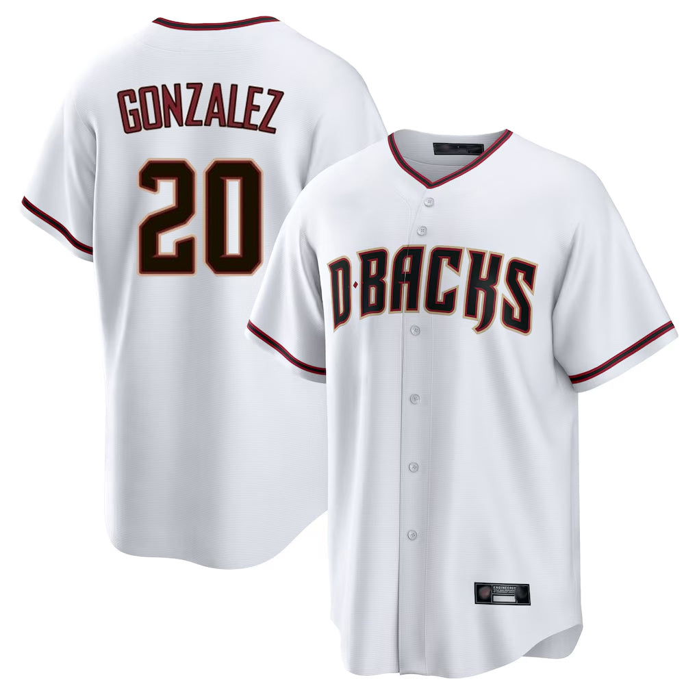 Arizona Diamondbacks #20 Luis Gonzalez Player White MIKSHPS Home Game Stitched Jerseys
