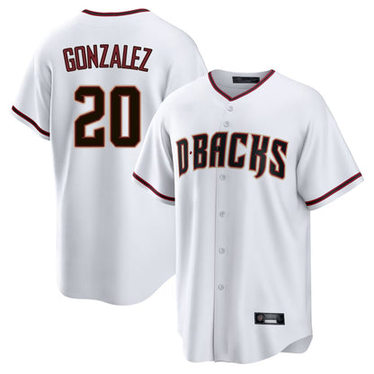 Arizona Diamondbacks #20 Luis Gonzalez Player White MIKSHPS Home Game Stitched Jerseys