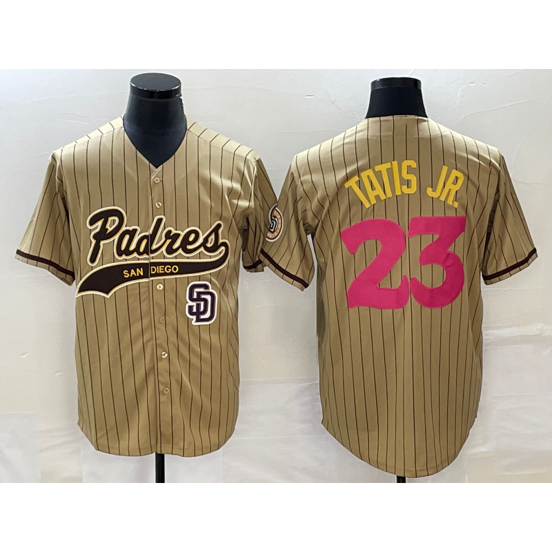 San Diego Padres #23 Fernando Tatis Jr Tan MIKSHPS NEW 2023 City Connect Cool Base Stitched Jersey