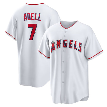 Los Angeles Angels #7 Jo Adell White MIKSHPS Home Replica Jersey