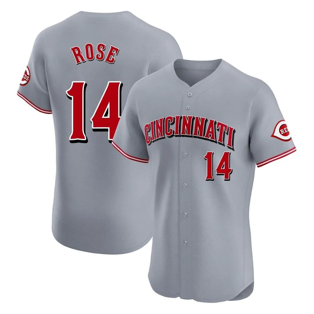 Cincinnati Reds #14 Pete Rose Player Gray MIKSHPS Limited Elite Home Stitched Jerseys