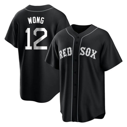 Boston Red Sox #12 Connor Wong Player Black MIKSHPS Home Game Stitched Jerseys