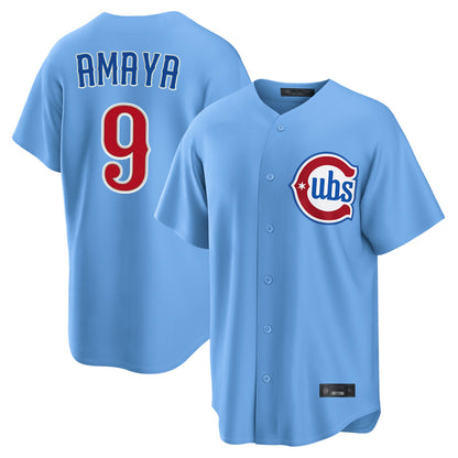 Chicago Cubs #9 Miguel Amaya Player Light Blue MIKSHPS Home Game Stitched Jerseys