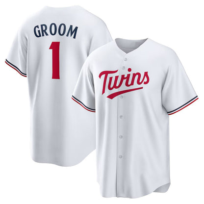 Minnesota Twins #1 Groom White MIKSHPS Home Replica Jersey