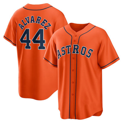Houston Astros #44 Yordan ¨¢lvarez Orange MIKSHPS Alternate Replica Player Jersey