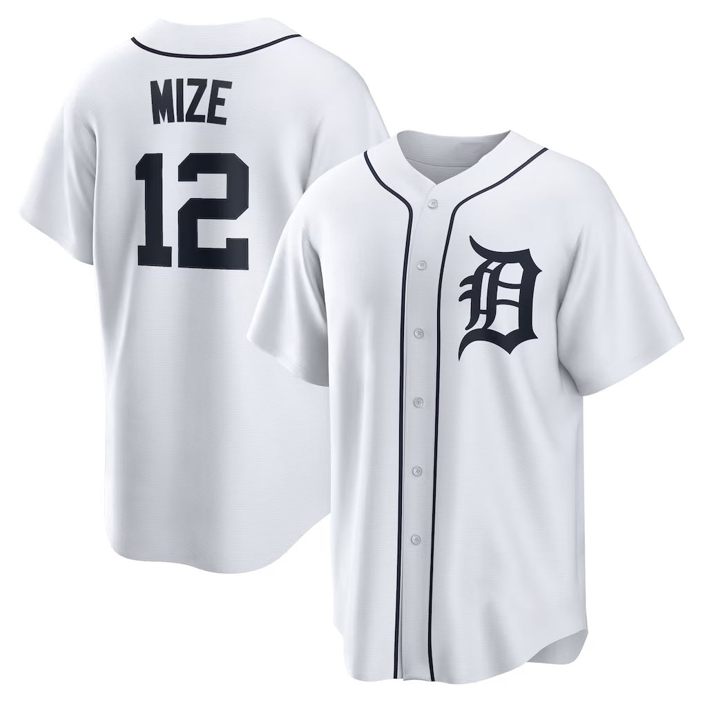 Detroit Tigers #12 Casey Mize White MIKSHPS Home Replica Jersey
