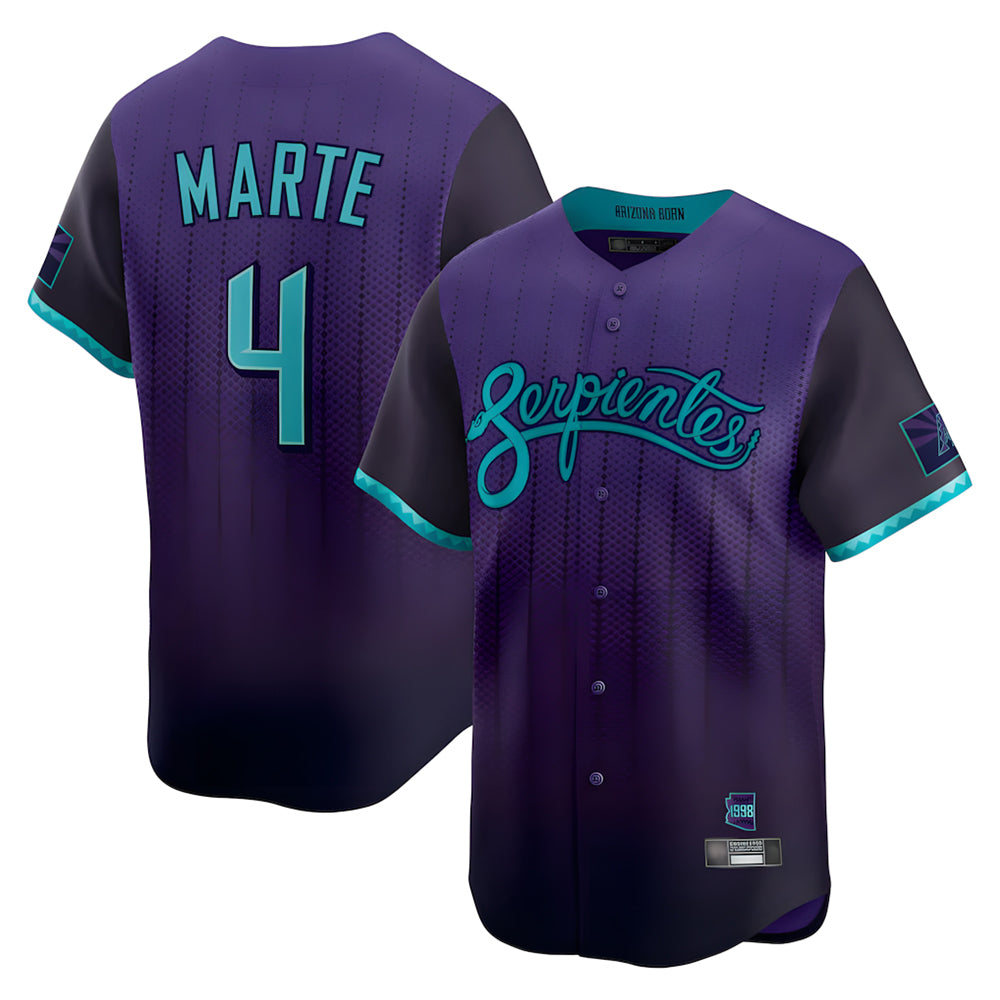 Arizona Diamondbacks #4 Ketel Marte Player Purple MIKSHPS City Connect Limited Home Game Stitched Jerseys