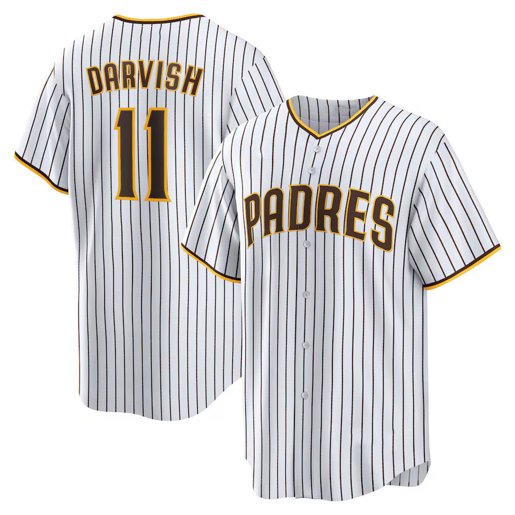 San Diego Padres #11 Yu Darvish White MIKSHPS Home Replica Player Jersey
