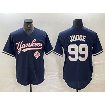 New York Yankees #99 Aaron Judge Navy MIKSHPS With Patch Cool Base Stitched Jersey