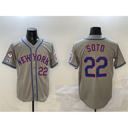 New York Mets #22 Juan Soto Grey MIKSHPS 2025 Spring Training Alternate Limited Stitched Jersey