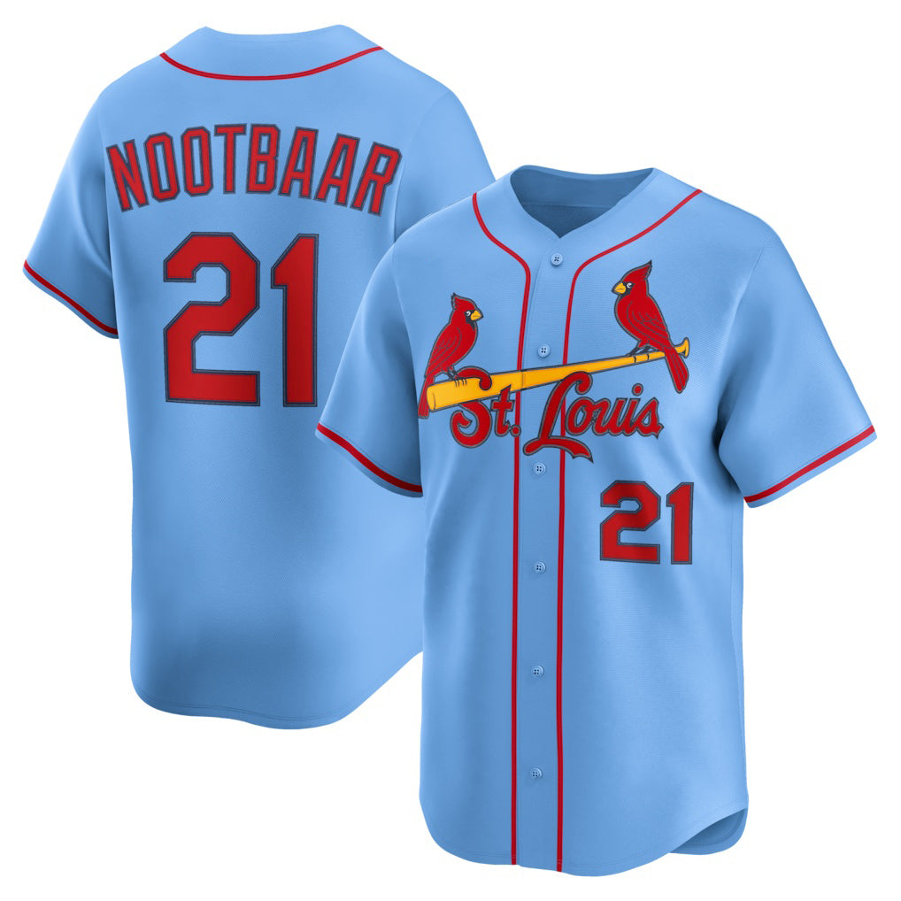 St. Louis Cardinals #21 Lars Nootbaar Light Blue MIKSHPS Alternate Limited Jersey