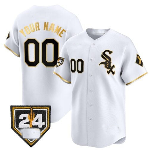 Custom Chicago White Sox 2024 Spring Training Patch Vapor Premier Limited  Jersey ¨C White Gold MIKSHPS