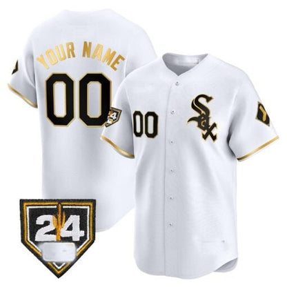 Custom Chicago White Sox 2024 Spring Training Patch Vapor Premier Limited  Jersey ¨C White Gold MIKSHPS