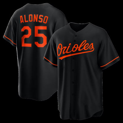 Baltimore Orioles #25 Pete Alonso Black MIKSHPS Alternate Replica Jersey