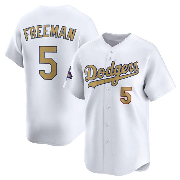Los Angeles Dodgers #5 Freddie Freeman White MIKSHPS 2025 Gold Collection Limited Stitched Jersey