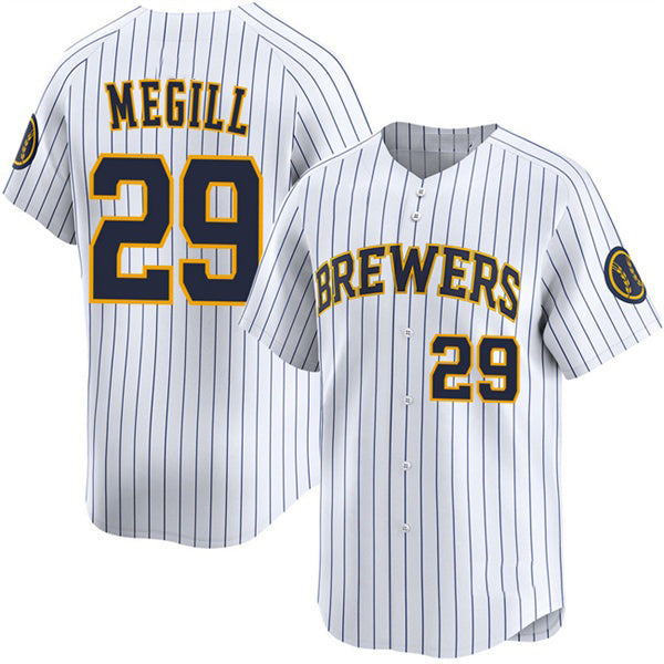 Milwaukee Brewers #29 Trevor Megill White MIKSHPS Alternate Limited Stitched Jersey