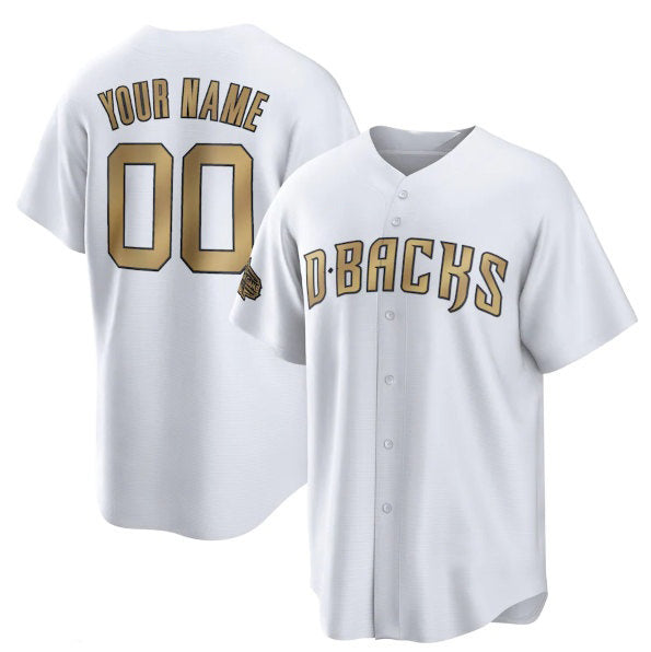 Custom Arizona Diamondbacks Active Player White MIKSHPS 2022 All-Star Cool Base Stitched Jersey