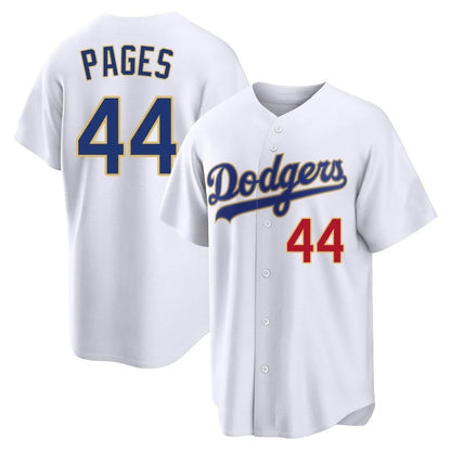Los Angeles Dodgers #44 Andy Pages Player Gold White MIKSHPS 2026 Collection Stadium Limited Stitched Jerseys