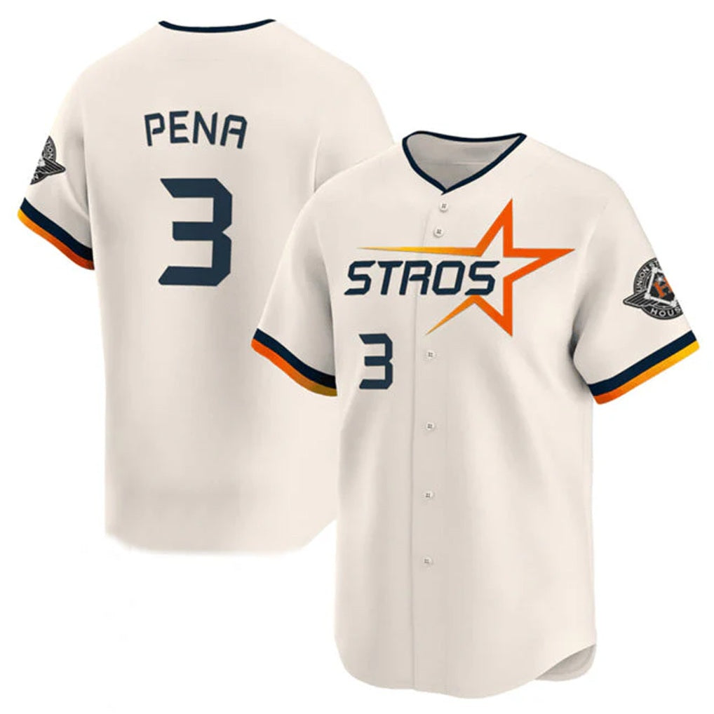 Houston Astros #3 Jeremy Pena Player Cream MIKSHPS Limited Home Stitched Jerseys