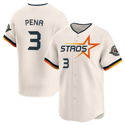 Houston Astros #3 Jeremy Pena Player Cream MIKSHPS Limited Home Stitched Jerseys