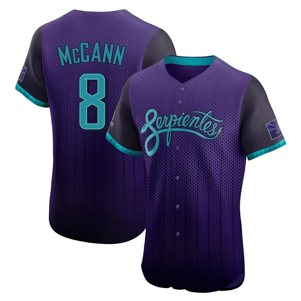 Arizona Diamondbacks #8 James McCann Player Purple MIKSHPS City Connect Limited Elite Home Game Stitched Jerseys
