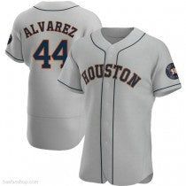Houston Astros #44 Yordan Alvarez Authentic Gray MIKSHPS Road Jerseys