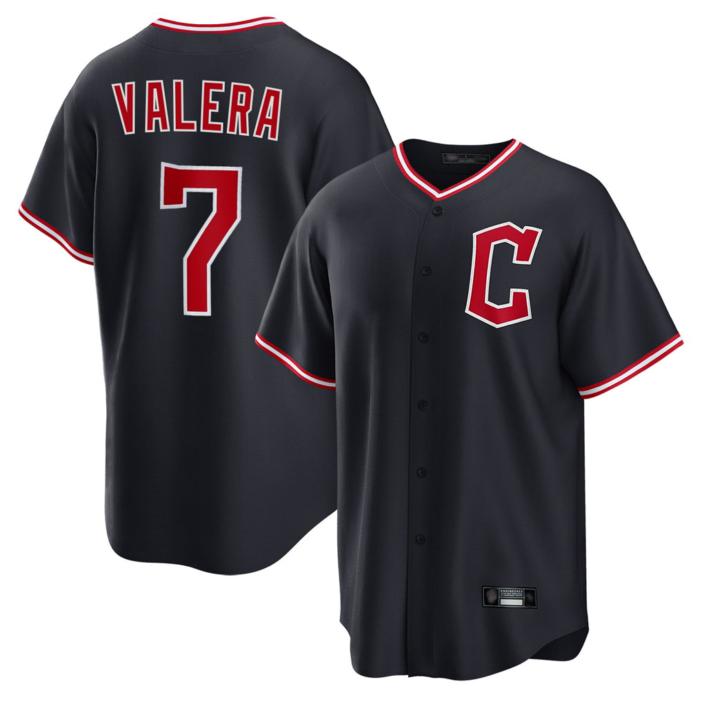 Cleveland Guardians #7 George Valera Player Navy MIKSHPS Home Game Stitched Jerseys