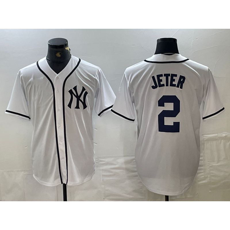 New York Yankees #2 Derek Jeter White MIKSHPS Fashion Cool Base Jersey