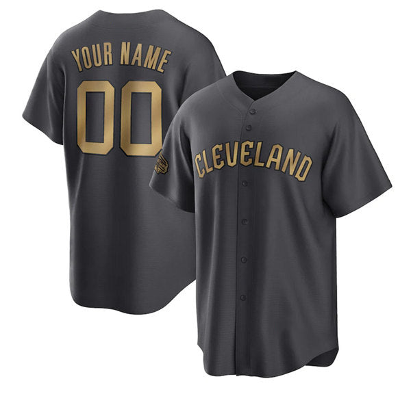 Custom Cleveland Guardians Active Player Charcoal MIKSHPS 2022 All-Star Cool Base Stitched Jersey