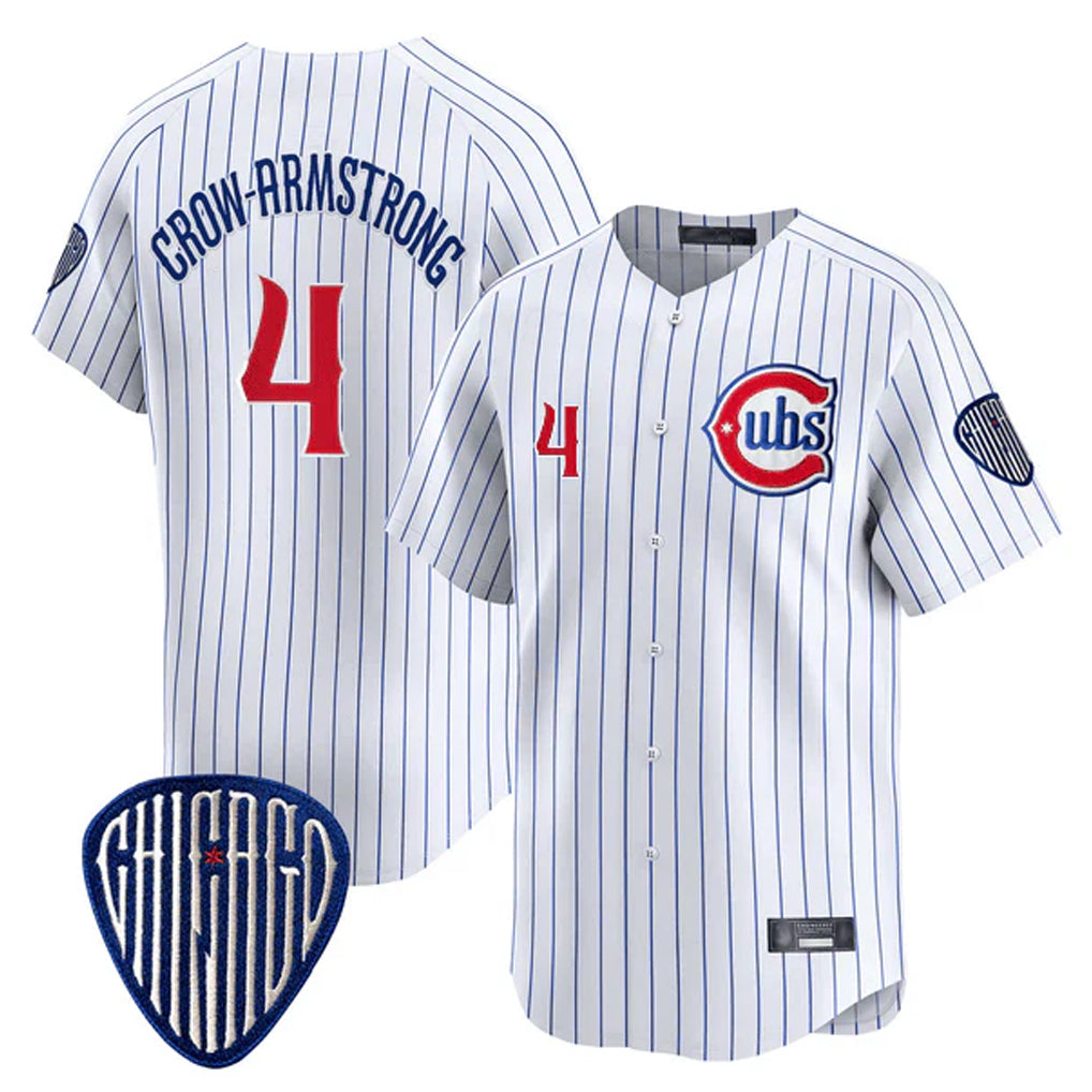 Chicago Cubs #4 Pete Crow-Armstrong Player White MIKSHPS Pinstripe Vapor Premier Limited Home Stitched Jerseys