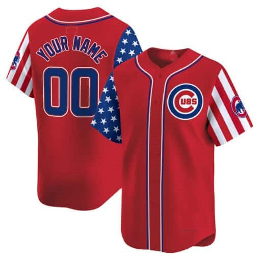 Custom Chicago Cubs 2024 Independence Day Vapor Premier Limited Jersey ¨C Red MIKSHPS