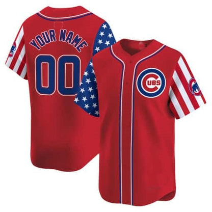 Custom Chicago Cubs 2024 Independence Day Vapor Premier Limited Jersey ¨C Red MIKSHPS