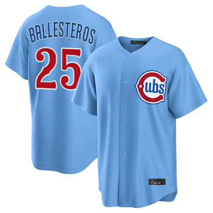 Chicago Cubs #25 Moises Ballesteros Player Light Blue MIKSHPS Home Game Stitched Jerseys