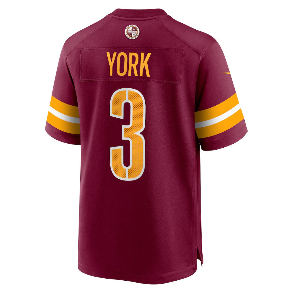 W.Commanders #3 Cade York Burgundy MIKSHPS Game Jersey